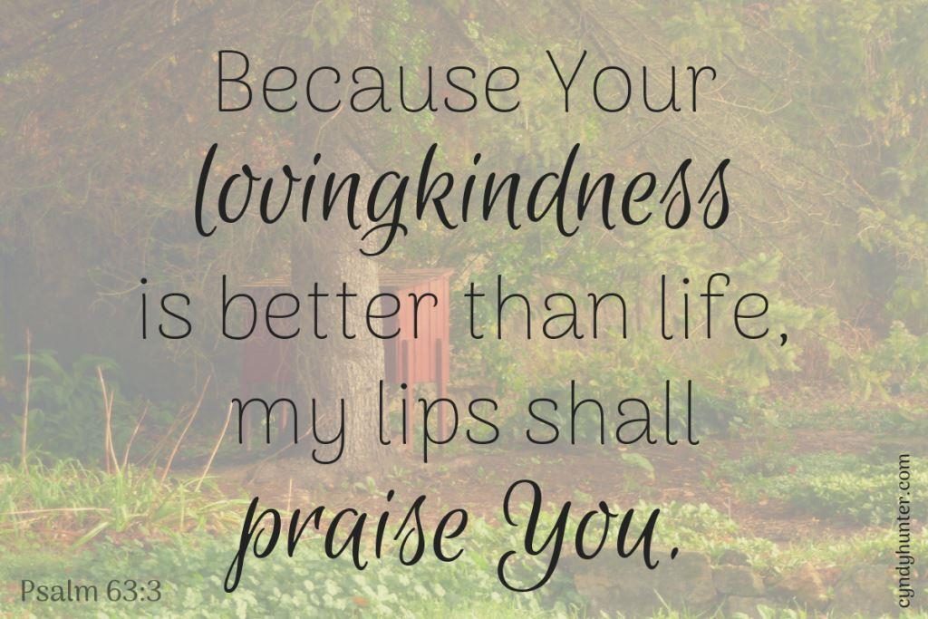 Because Your lovingkindness is better than life, my lips shall praise You.