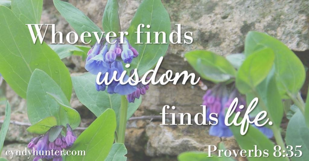 Bluebells with Proverbs 8:35