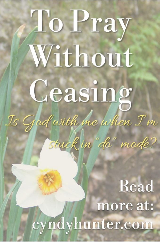 Blog title To Pray Without Ceasing on picture of daffodils.