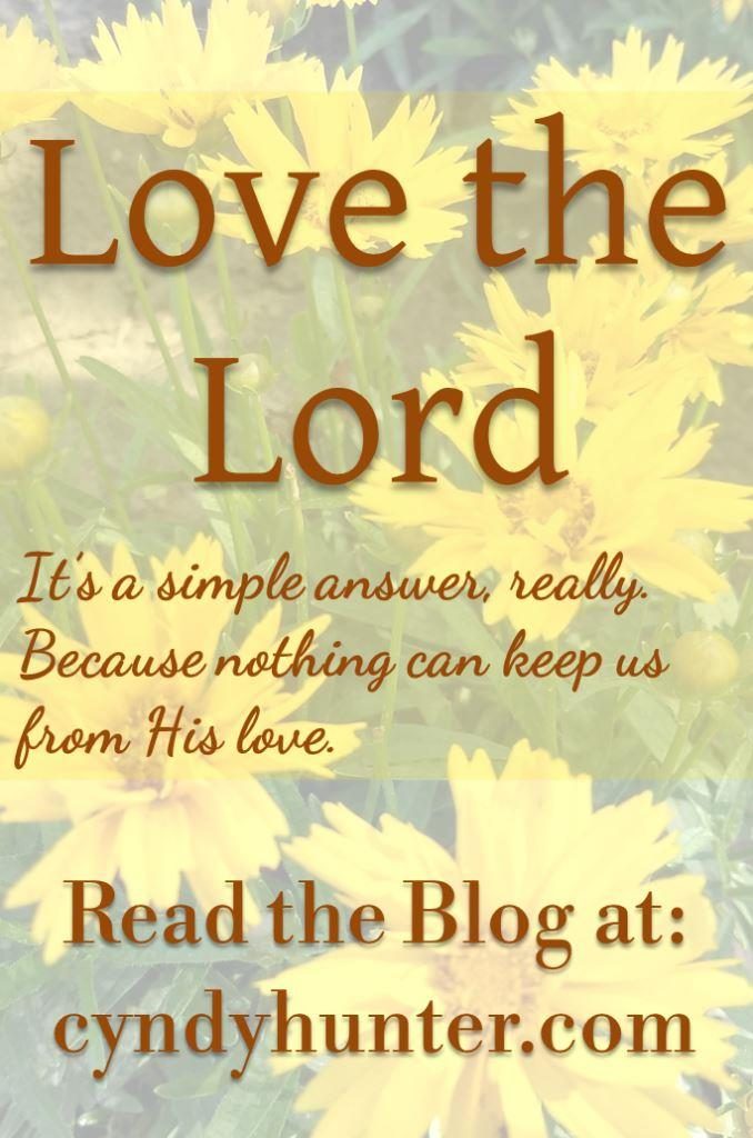 Christian blog title to Love the Lord. On yellow flowers.