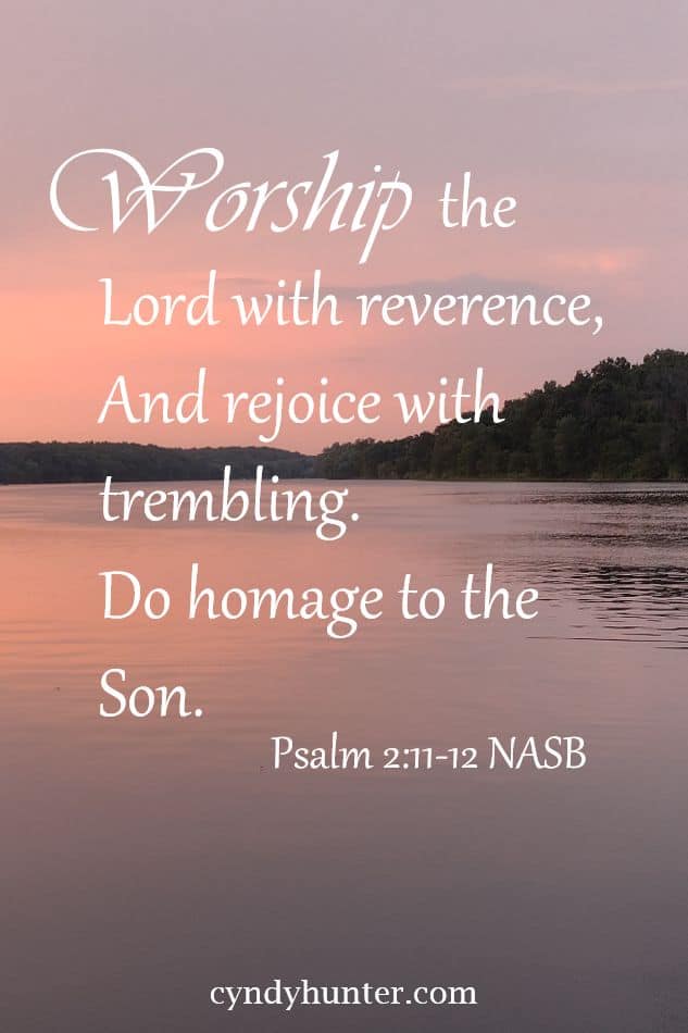 Psalm 2: 11-12 Worship the Lord with reverence, and rejoice with trembling.